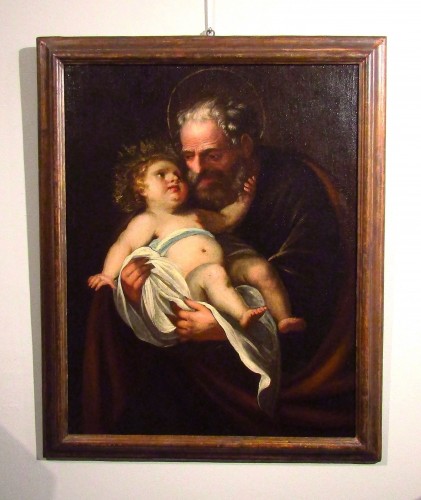 Saint Joseph avec l'Enfant - Carlo Francesco Nuvolone (Milano1609-1662) - Tableaux et dessins Style Louis XIII